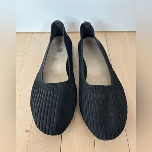 Danskin Women's Memory Foam Knit black stretch Sz 9 slip on Ballet Flat shoes